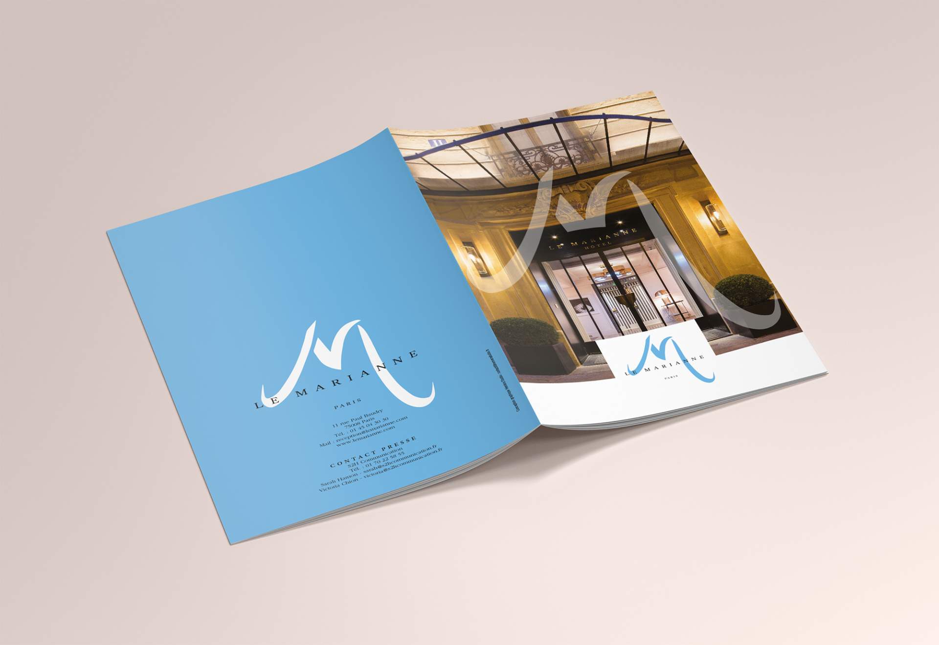 Création du dossier de presse de l'Hôtel le Marianne