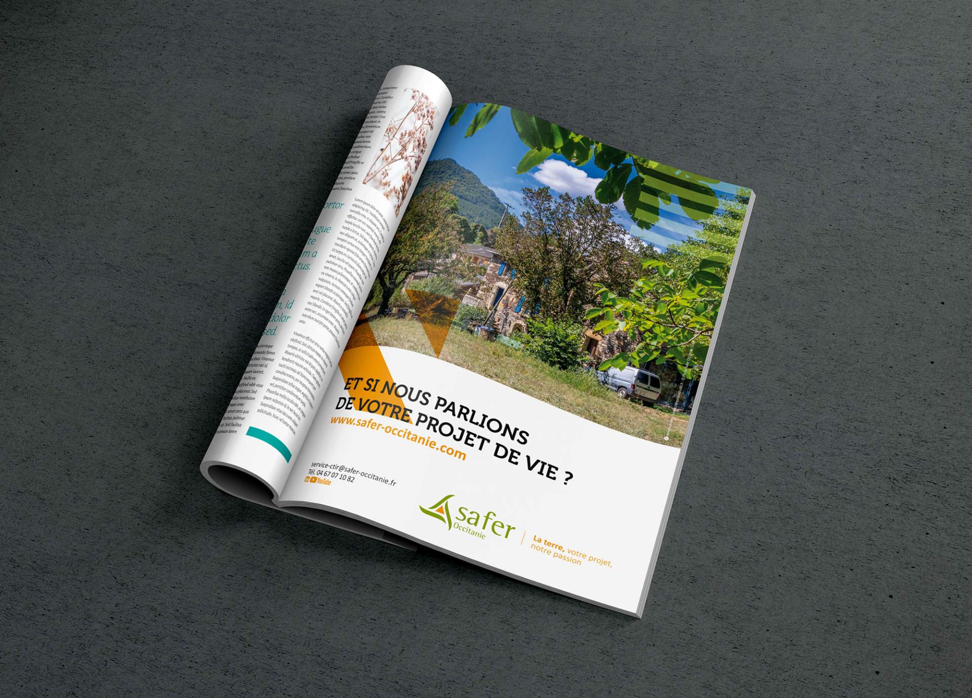 Création de publicité pour la Safer Occitanie